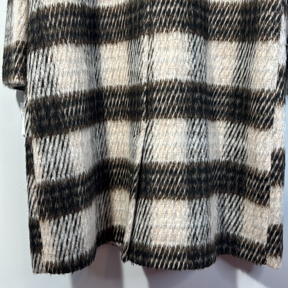 Nine‎ West Coat Brown & Cream Faux Wool Midi Heavy Fully Lined in Size XXL  NWT - Picture 10 of 15